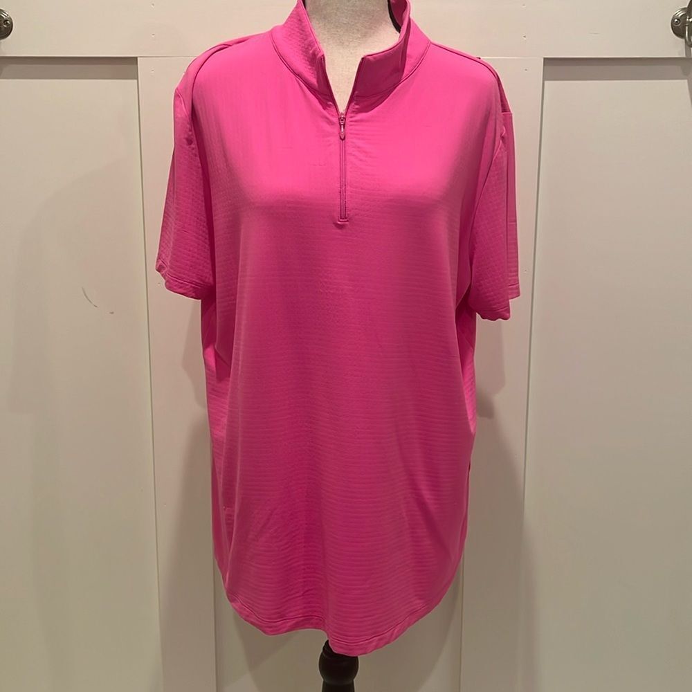 IBKUL Hot Pink Mock Neck SS top